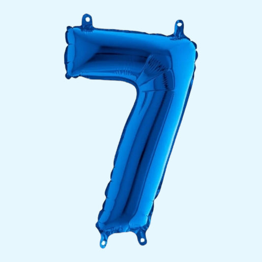 Folienballon Zahl „7“ – Royalblau, 86 cm