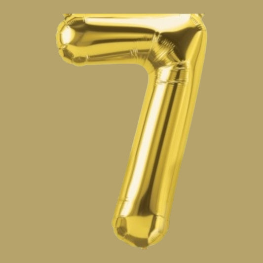 Folienballon Zahl „7“ – Gold, 86 cm
