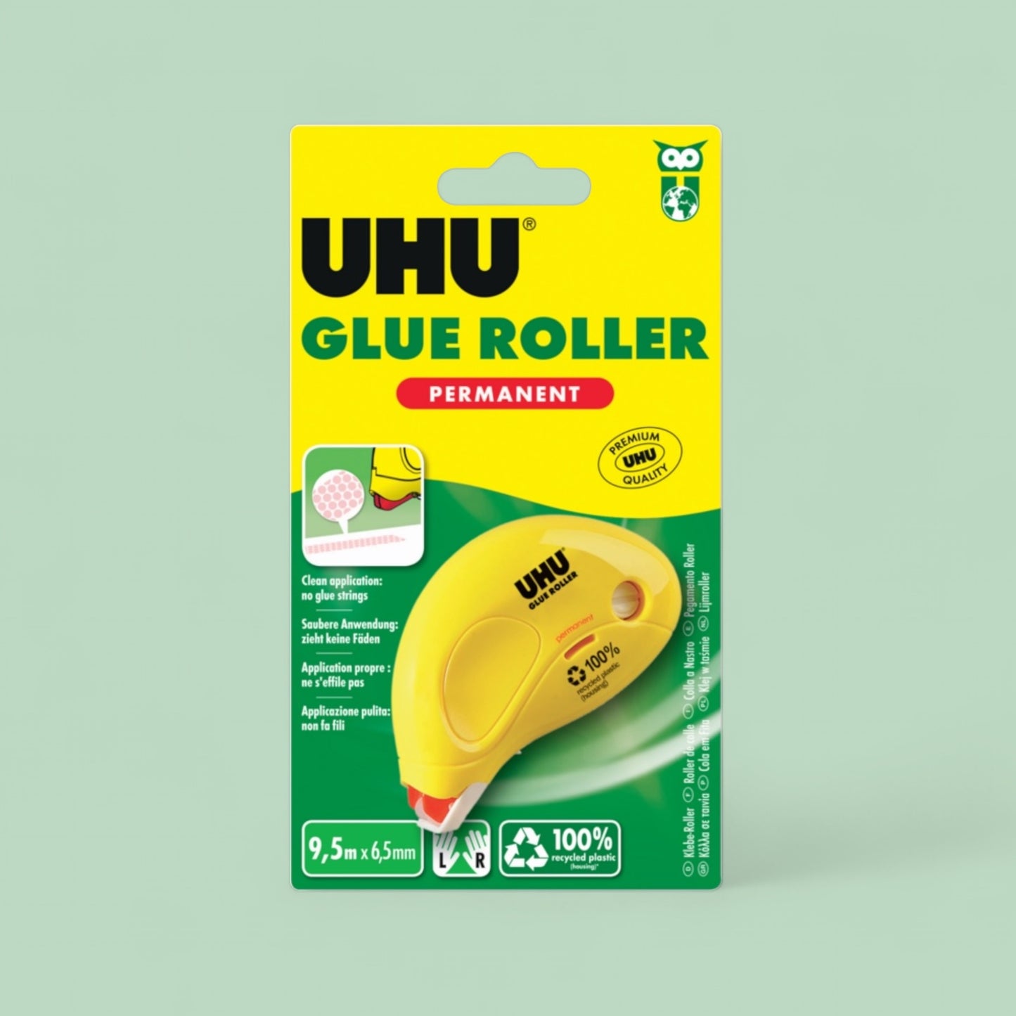 UHU Glue Roller Permanent Papierkleber 9.5m x 6.5mm