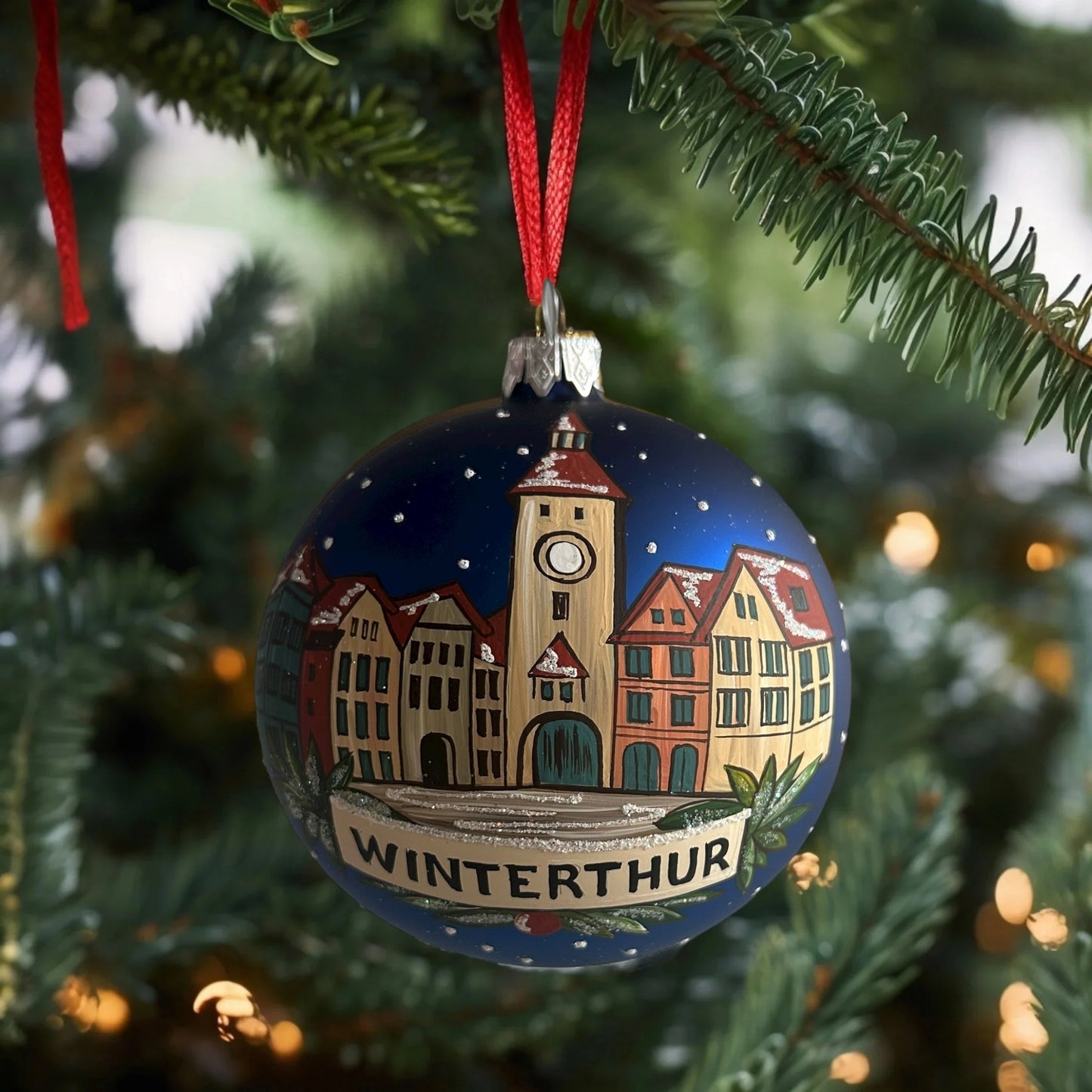 Weihnachtskugeln Winterthur Dunkelblau
