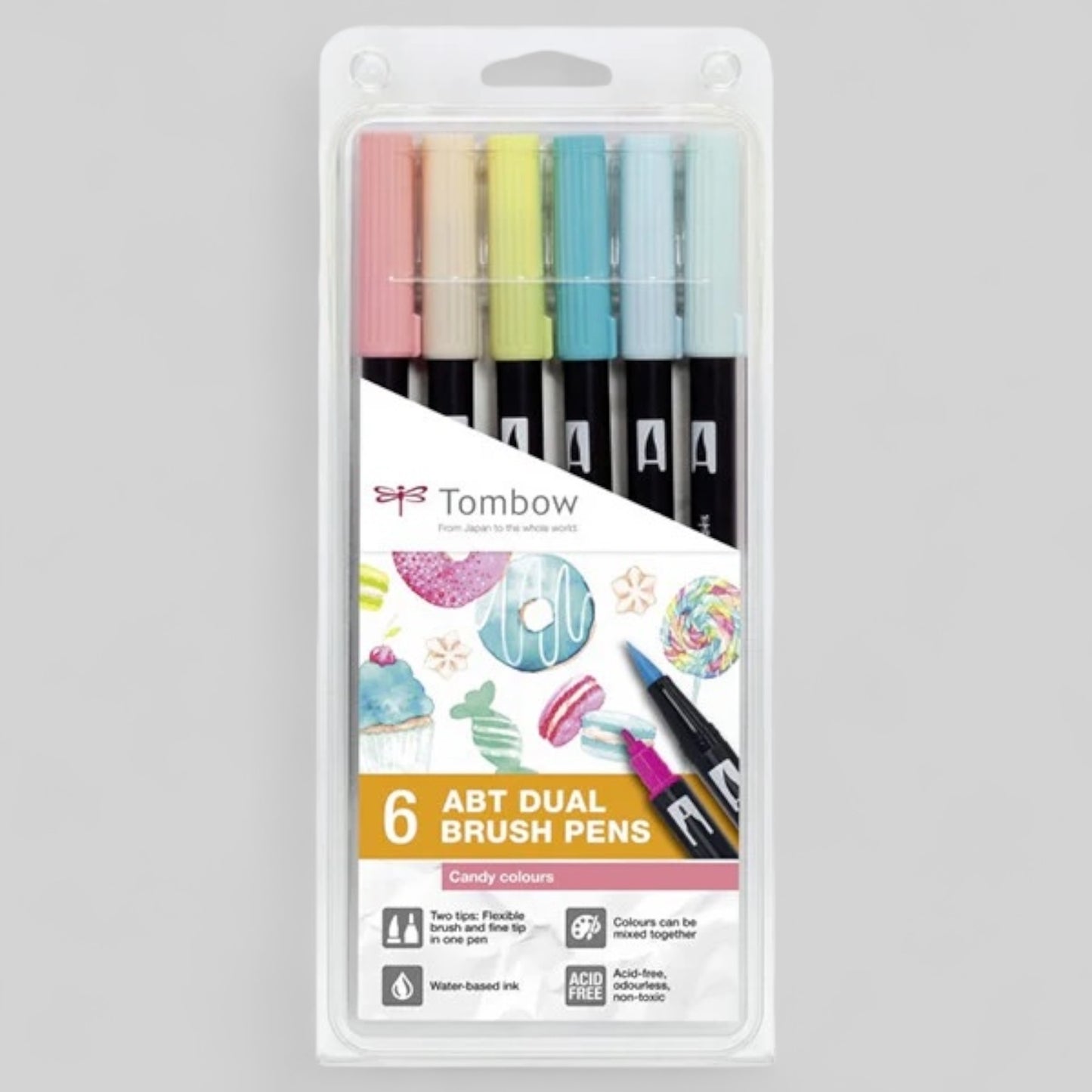 Tombow 6er ABT Dual Brush Pen . Aquarell Marker Set. Candy-Set.