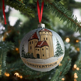 Weihnachtskugeln Winterthur Schloss Hellblau