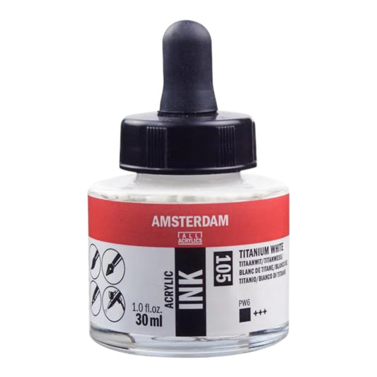 Amsterdam Acrylics Acrylic Ink – Titanium  White 105 , 30 ml