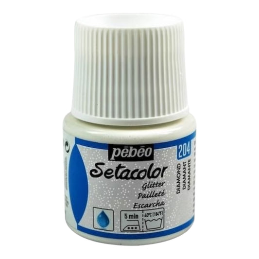 Pébéo Setacolor Glitter Textilfarbe – Diamond 204 , 45 ml