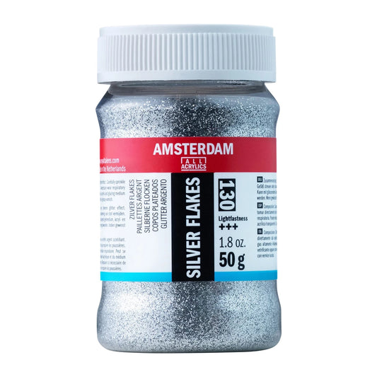 Amsterdam Glitzerflocken Silber 130