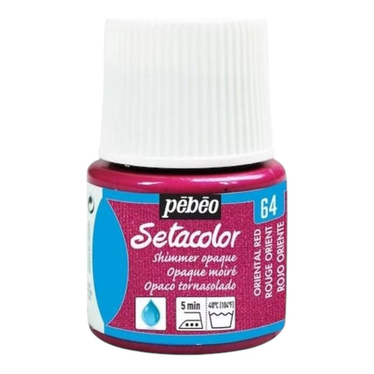 Pébéo Setacolor Shimmer Textilfarbe – Oriental Red 64 , 45 ml