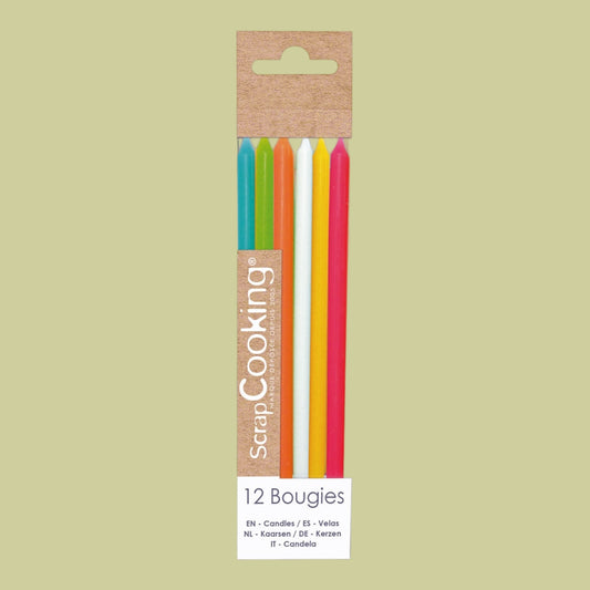 ScrapCooking – 12 Geburtstagskerzen „Bunte Farben“