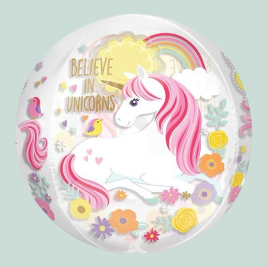 Folienballon  Believe in unicorns 38cm- 40cm