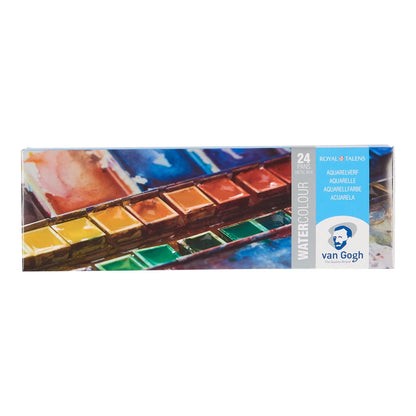 Van Gogh watercolor set in a metal box with 24 colors 1/2 pans