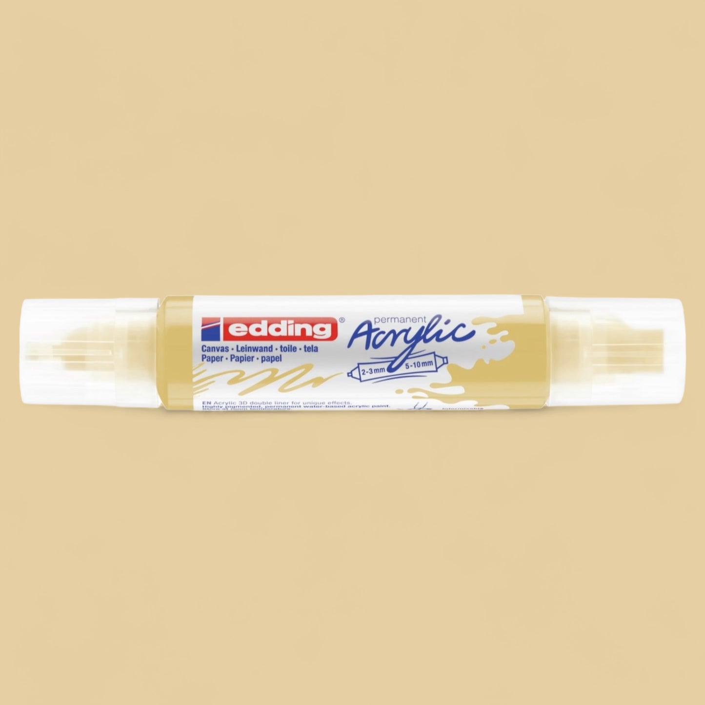 Edding 5400 Acryl 3D Double Liner pastellgelb 915 , Tubenspitze 2-3 mm . 5-10 mm