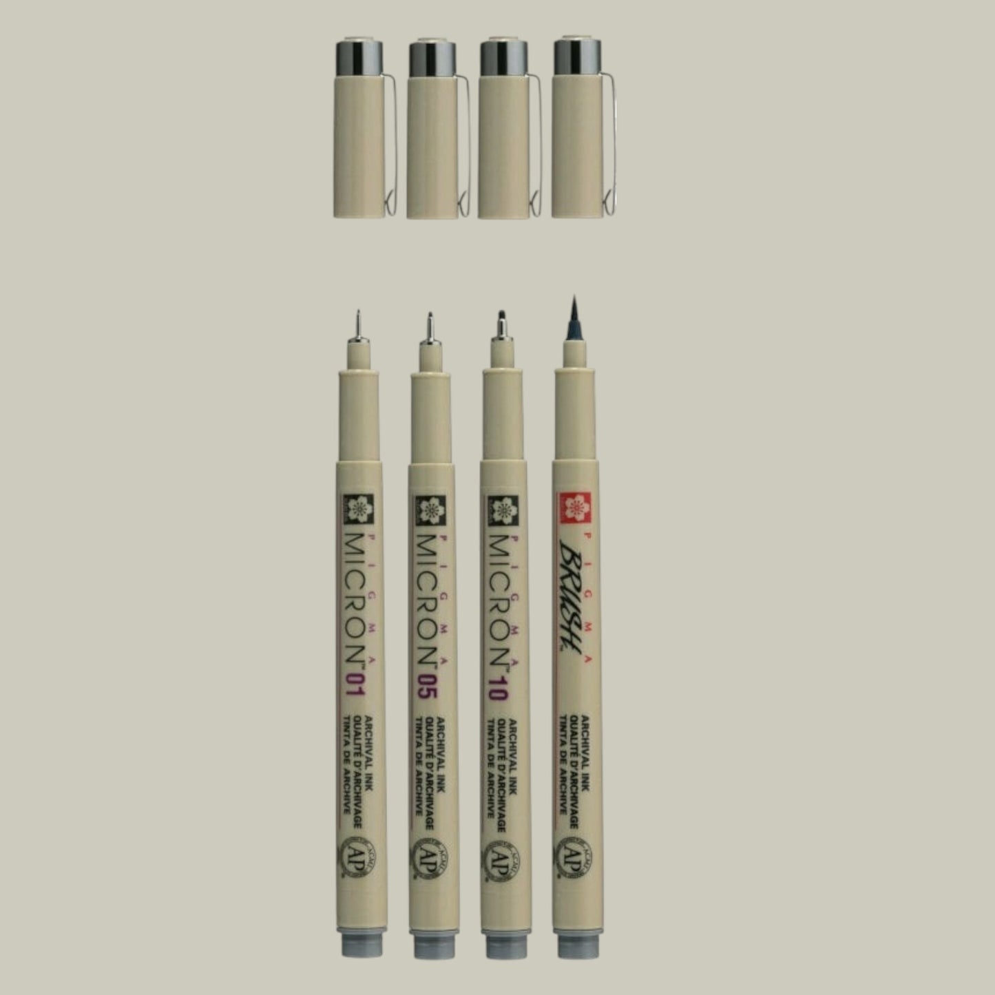 Sakura Pigma Micron Fineliner Set + Brush Pen
