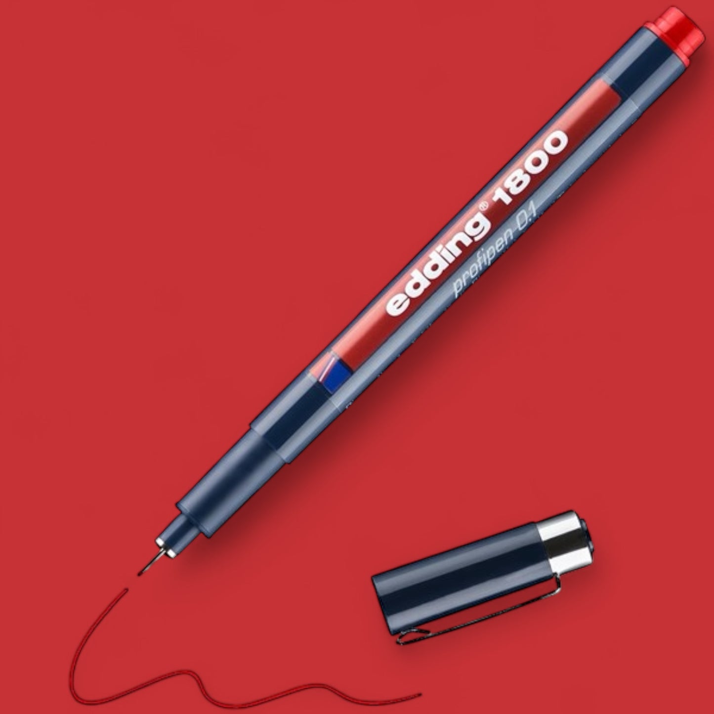 Edding 1800 precision fineliner red, plastic tip 0.7 mm