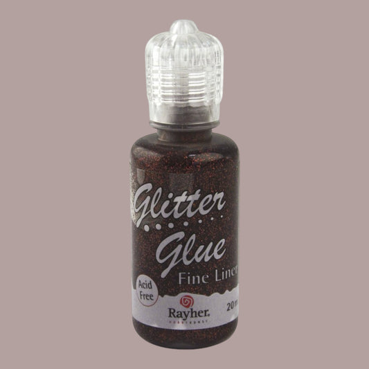 Rayher Glitter-Glue Metallic – 20 ml, Mokka