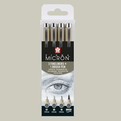 Sakura Pigma Micron Fineliner Set + Brush Pen