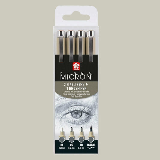 Sakura Pigma Micron Fineliner Set + Brush Pen