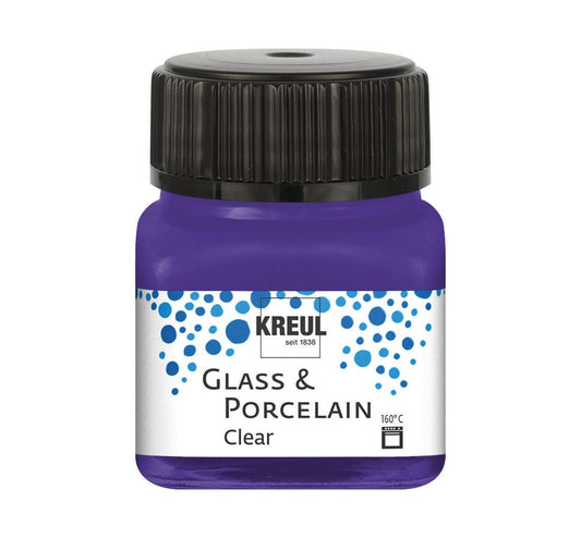 Kreul Glass & Porcelain Clear, Porzellan und Glasfarbe Transparent Violett 16211