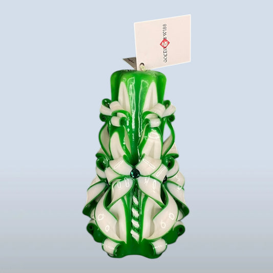Geschnitzte Kerze Mittel - Green Harmony
