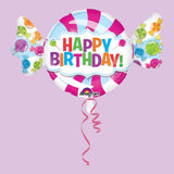 Folienballon Bonbons Happy Birthday   101cm x 60cm