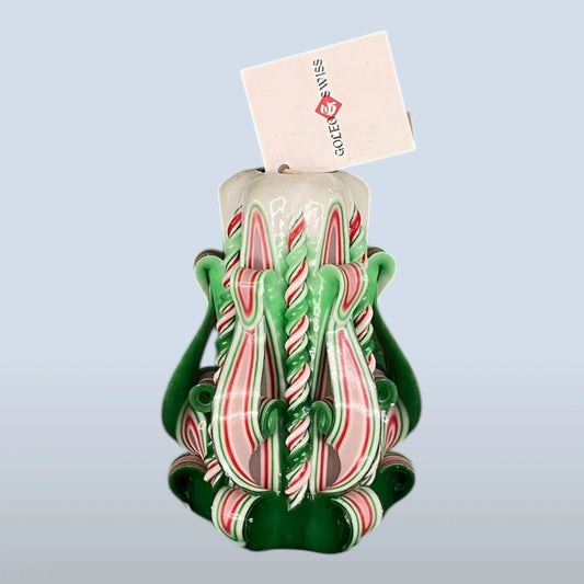 Geschnitzte Kerze Klein - Peppermint Dream