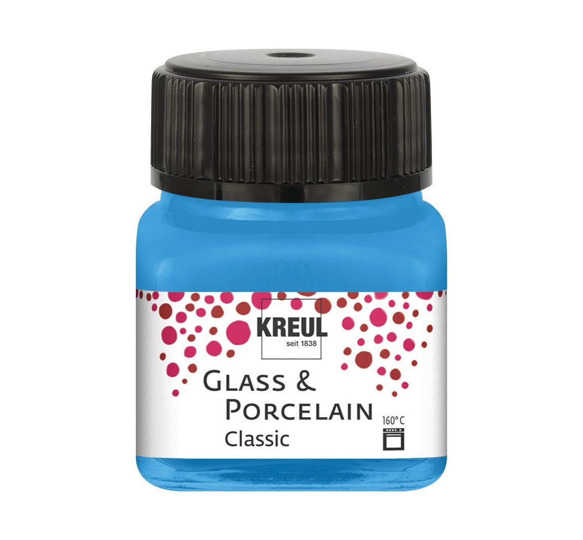 Kreul Glass & Porcelain Classic, Porzellan und Glasfarbe Deckend Hellblau 16219