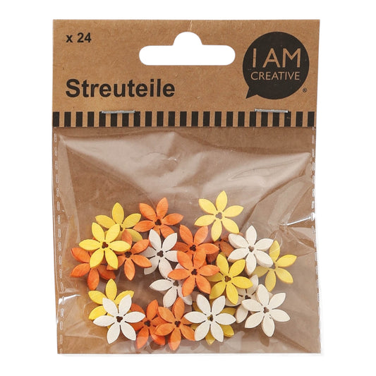 I AM Creative Streuteile Blume II, 24 Stück, ca. 2 cm, bunt