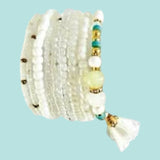 Glorex Armband‑Set DIY – Weiss‑Grün (für 6–9 Armbänder)