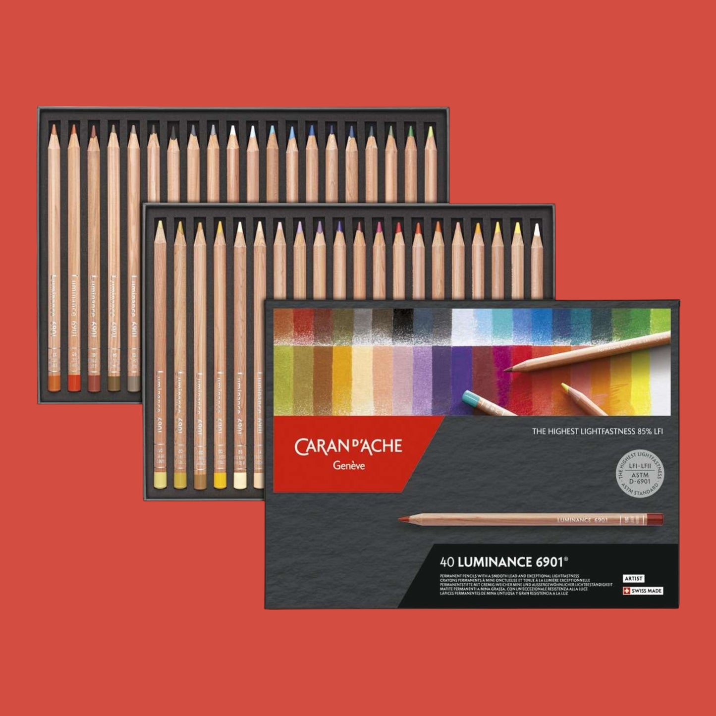 Caran d’Ache Luminance 6901 – Farbstifte Set (40 Farben)