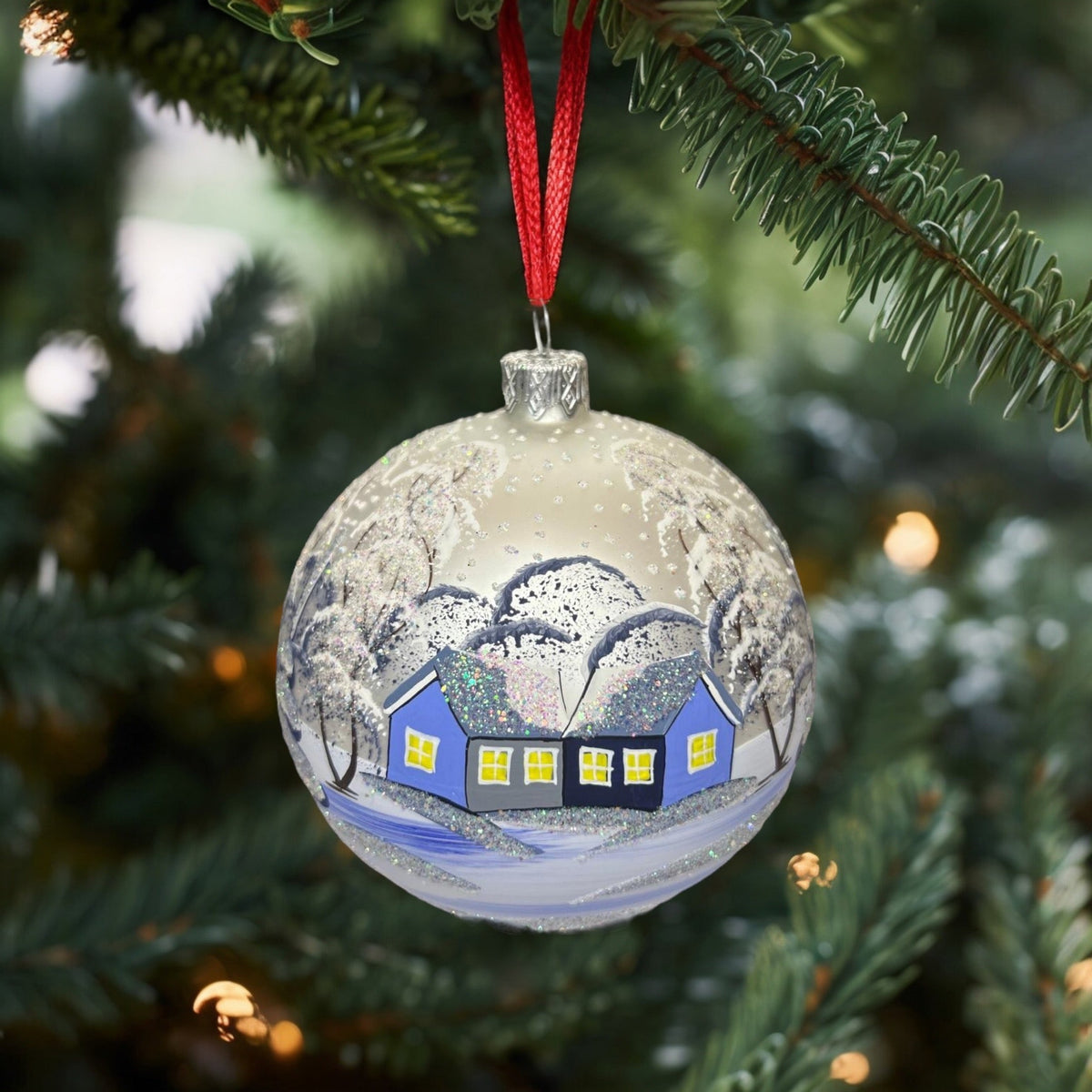 Weihnachtskugel «Moonlight», weiss, weitere Ansicht