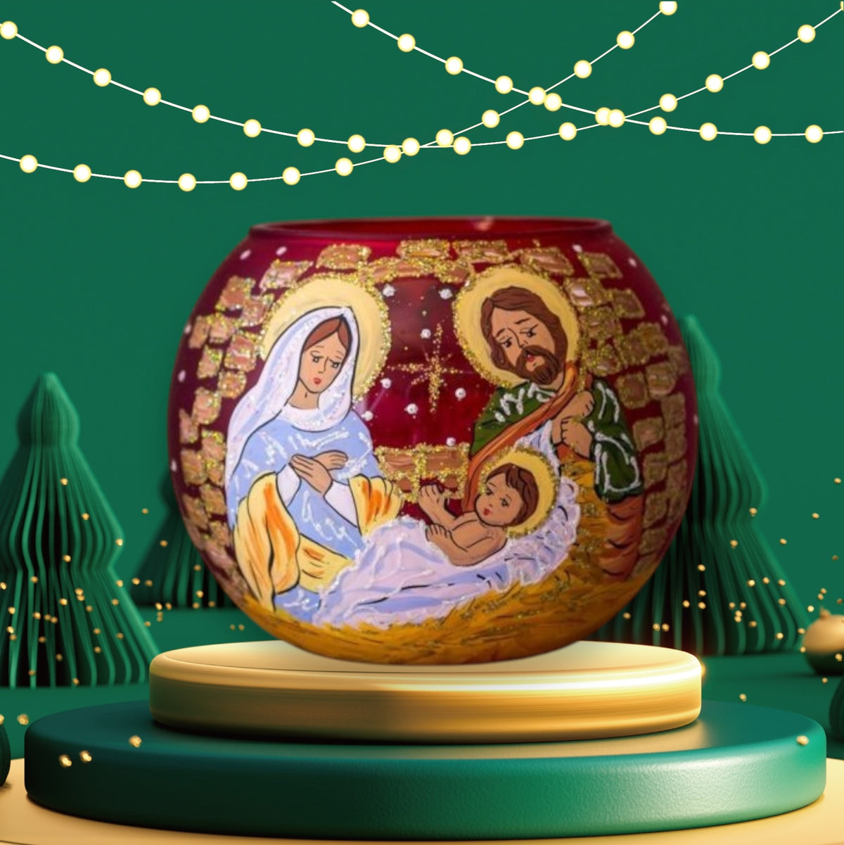 Teelichtlampe «Nativity Light», rot, Grösse mittel