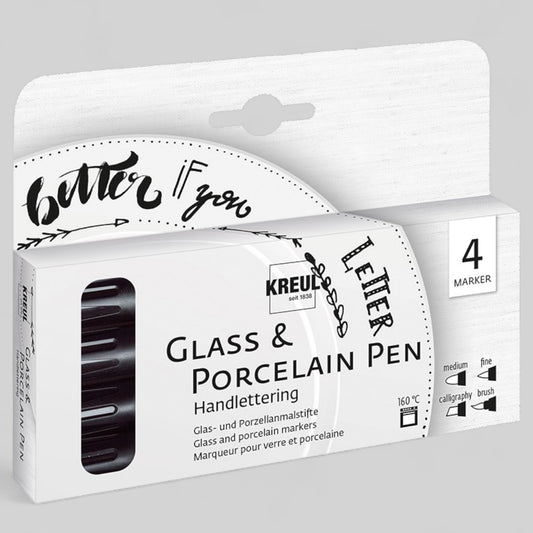 KREUL GLASS & PORCELAIN 4er-Pack Handlettering