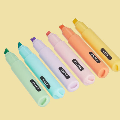 Legami. Mini Textmarker „Teddy’s Style“ Pastel Set, 6 Stk.