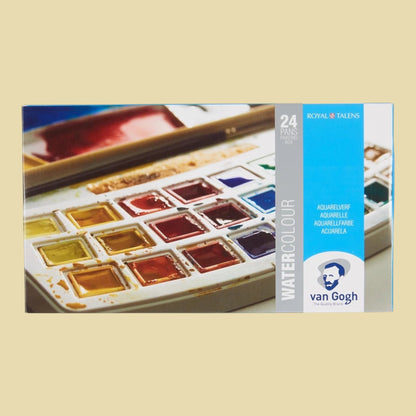 Van Gogh plastic suitcase set with 24 colors 1/2 pans