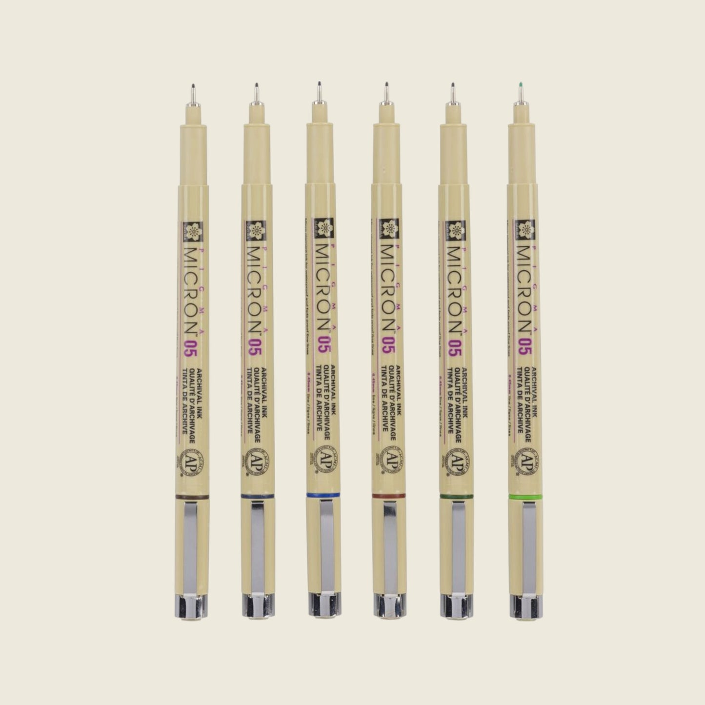 Sakura Pigma Micron Fineliner Set, 6 Farben