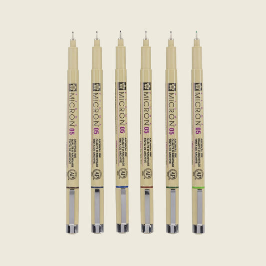 Sakura Pigma Micron Fineliner Set, 6 Farben