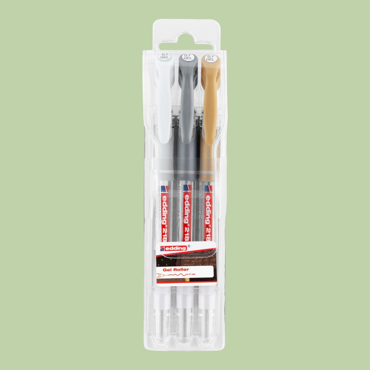 Edding Gelroller-Set  – Metallic Gold, Silber, Weiß (0,7 mm)