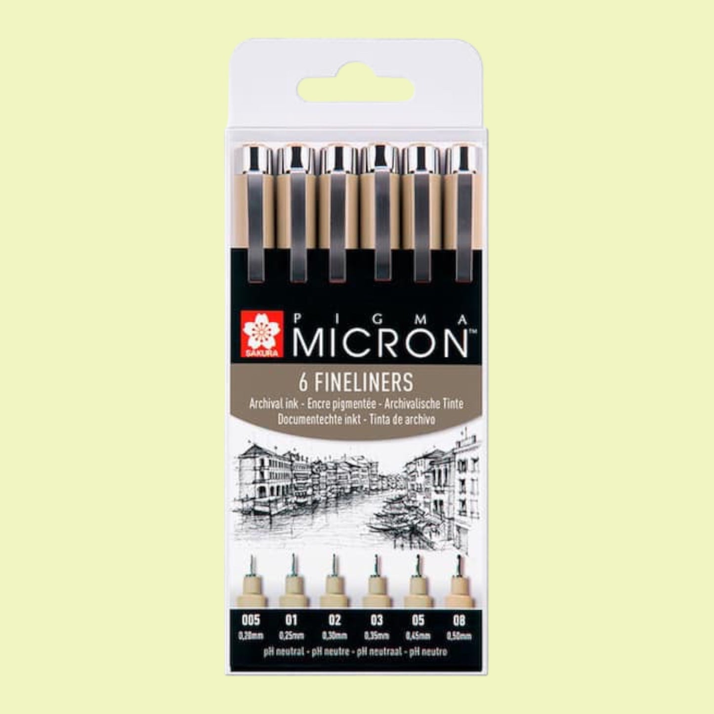 Sakura Fineliner Pigma Micron Black, pack of 6