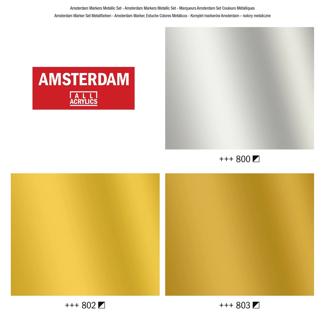 Amsterdam Acrylmarker Metallicset | 3 Farben