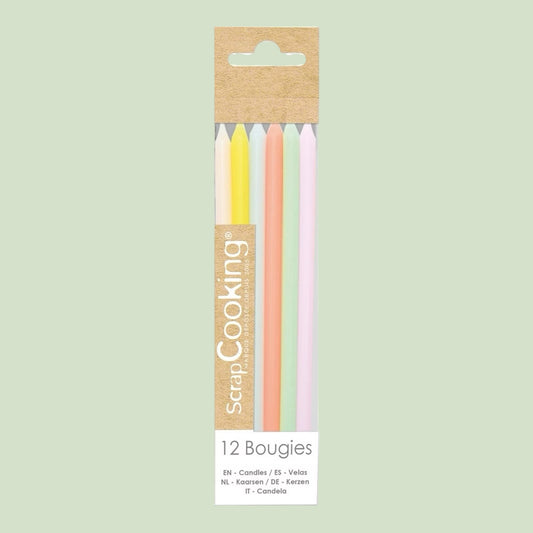 ScrapCooking – 12 Geburtstagskerzen  Pastellfarben