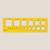 ARDA Schablone Quadrate 1–30 mm, Gelb-transparent