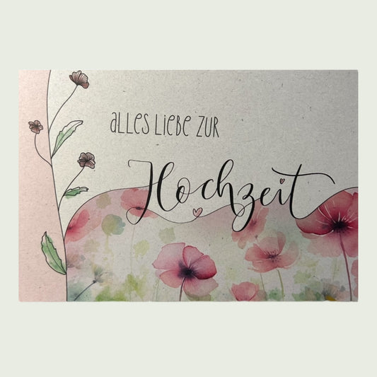 Postkarte „Alles Liebe zur Hochzeit“
