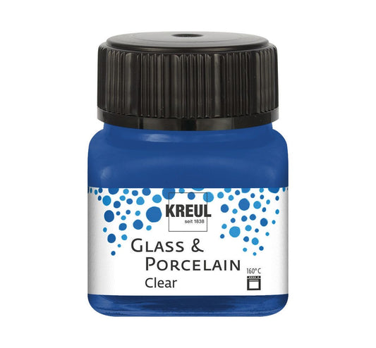 Kreul Glass & Porcelain Clear, Porzellan und Glasfarbe Transparent Dunkelblau 16217