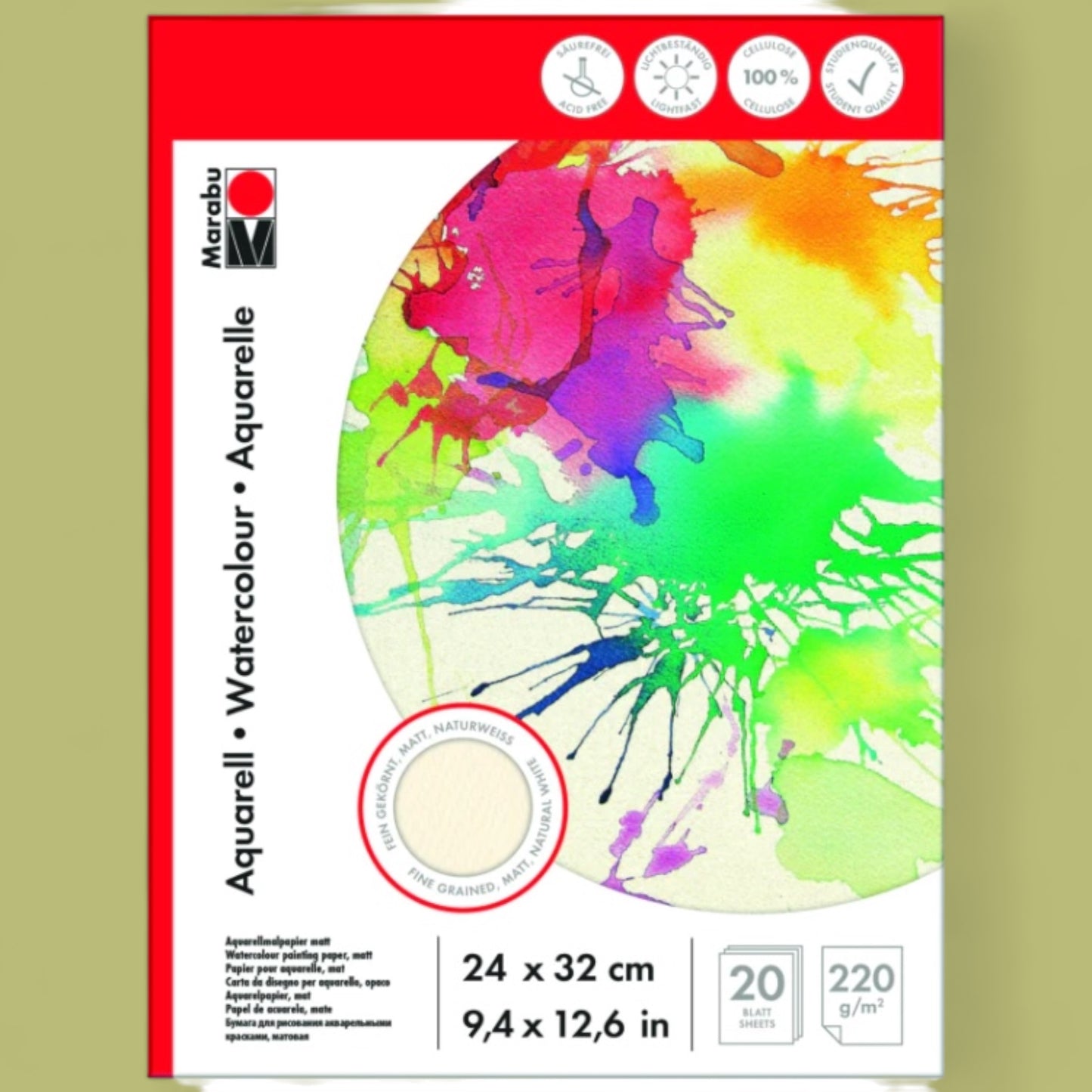 Marabu Watercolor Block 240 X 320 M Cellulose