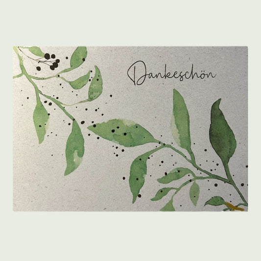 Postkarte   „Dankeschön – Grüner Zweig“
