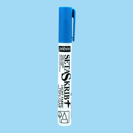 Pébéo SetaSkrib+ Stoffmalstift – Fluoreszierend Blau , für helle Stoffe