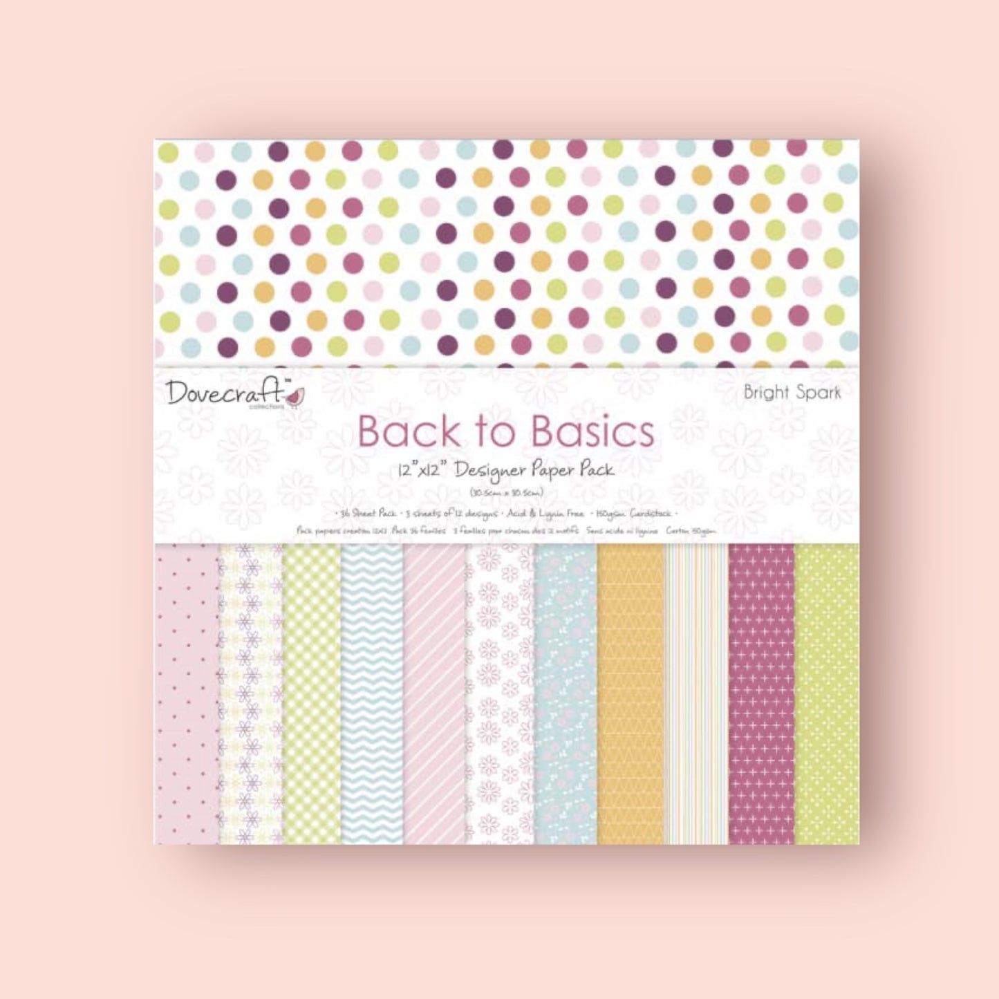 Designer Paper Back to Basics scrapbooking paper 15.2x15.2cm