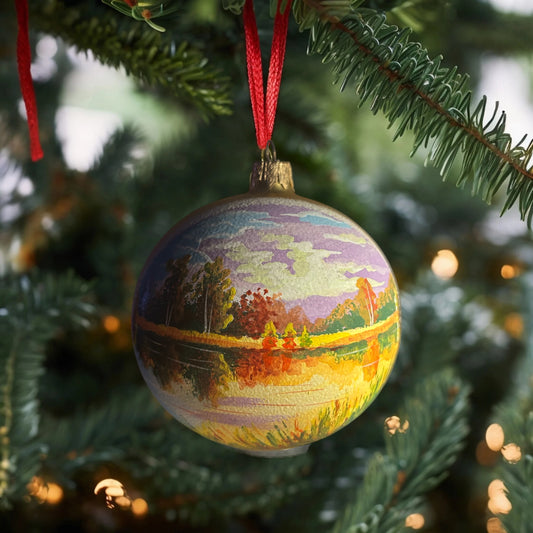 Weihnachtskugeln Landschaftsmotiv