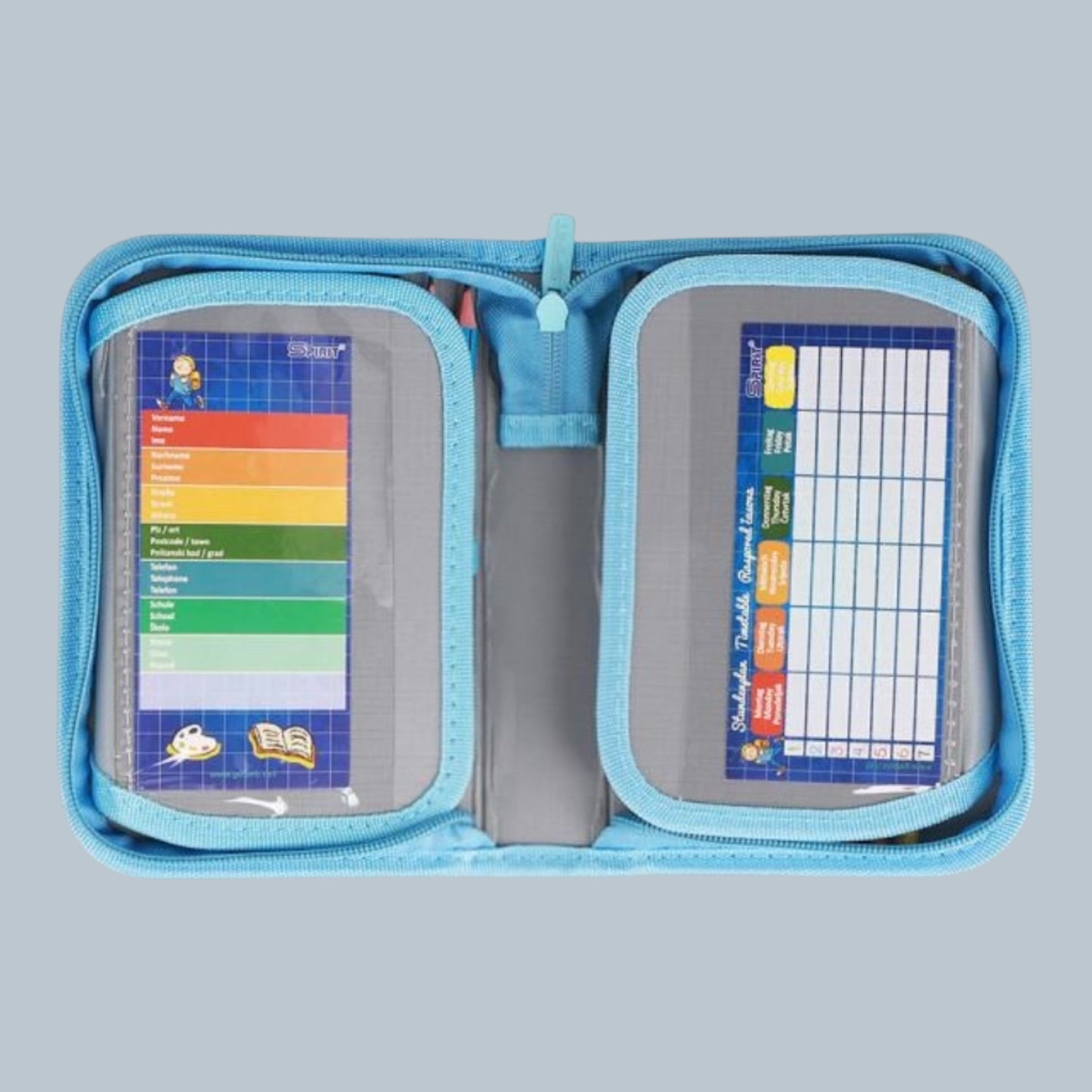 Schüler-Etui "ABS Blue Stripe", 1-Zipp, 28-tlg