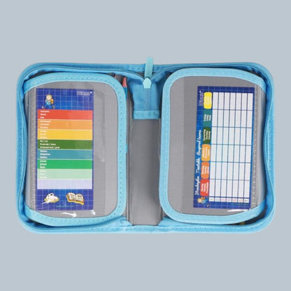 Schüler-Etui "ABS Blue Stripe", 1-Zipp, 28-tlg