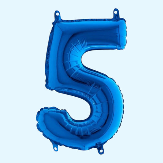 Folienballon Zahl „5“ – Royalblau, 86 cm