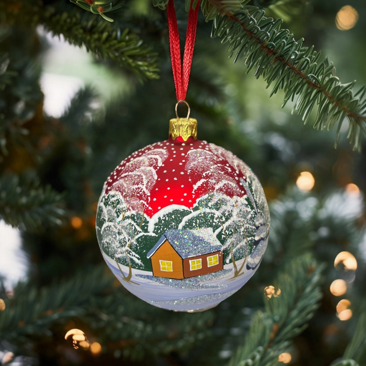 Weihnachtskugel «Make a Wish», rot, weitere Ansicht